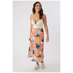 O'Neill Trish Skirt Floral Midi Large Vibrant Print Tropical Beach